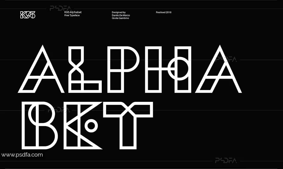 فونت انگلیسی طرح دار K95 Alphabet مناسب برای طراحی