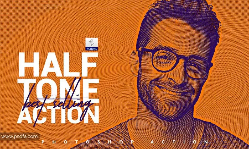 اکشن فتوشاپ ایجاد افکت هافتون بر روی عکس و تصاویر – Halftone Photoshop Action