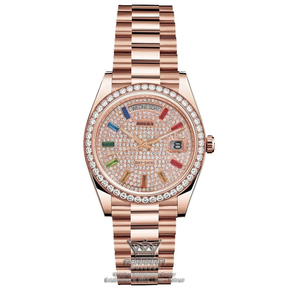 ساعت رولکس دی دیت نگین دار Rolex Day Date pave rainbow 03