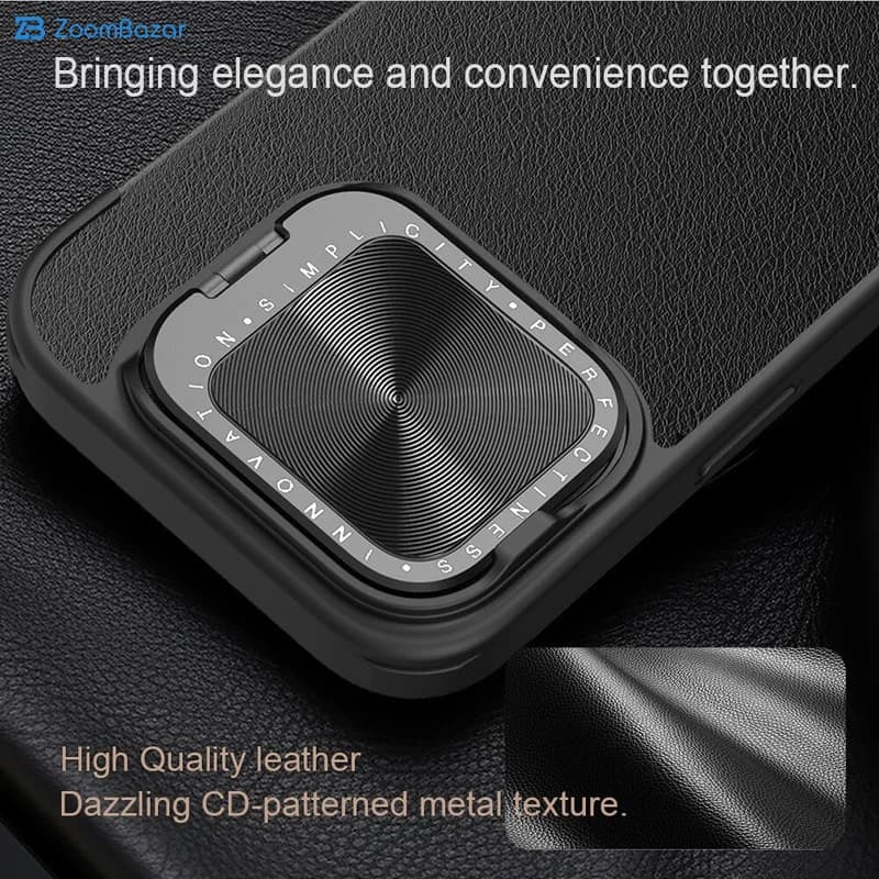 کیف کلاسوری نیلکین مدل Qin Prop Leather مناسب برای گوشی موبایل اپل iPhone 16 Pro Max — تصویر ۵