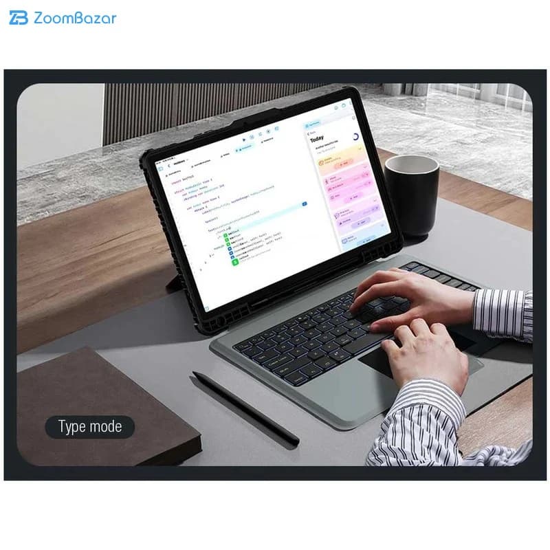 کیف کلاسوری کیبورددار نیلکین مدل Bumper Combo Backlit Keyboard مناسب برای تبلت سامسونگ Galaxy S9 Fe Plus — تصویر ۸