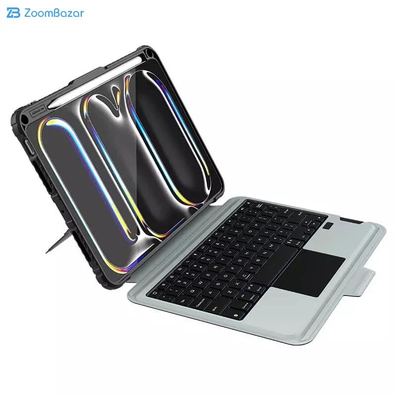 کیف کلاسوری کیبورددار نیلکین مدل Bumper Combo Backlit Keyboard مناسب برای تبلت اپل iPad Pro 11 2024 — تصویر ۲