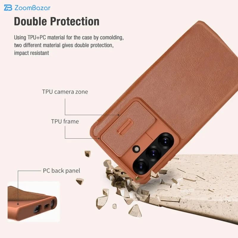 کیف کلاسوری نیلکین مدل Qin Pro مناسب برای گوشی موبایل سامسونگ Galaxy S25 Edge — تصویر ۴