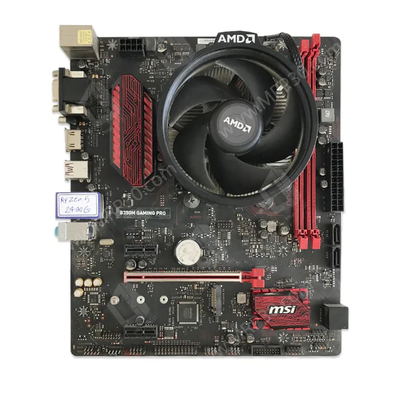 باندل MSI B350M Gaming Pro + Ryzen 5 2400G + FAN AM4 استوک