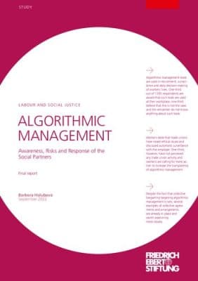 دانلود کتاب ALGORITHMIC MANAGEMENT : Awareness, Risks and Response of the Social Partners / Final report