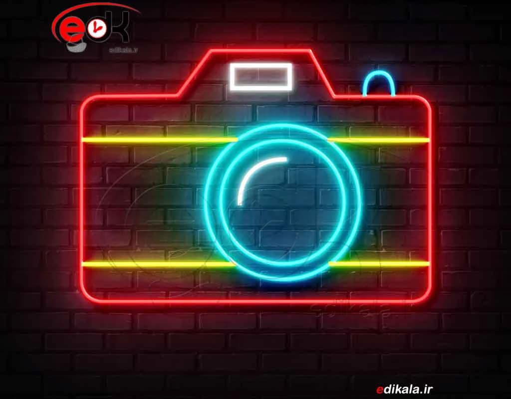 تابلو نئون طرح دوربین شماره 1 در ابعاد مختلف+ترانس +فایل کورل آماده برش