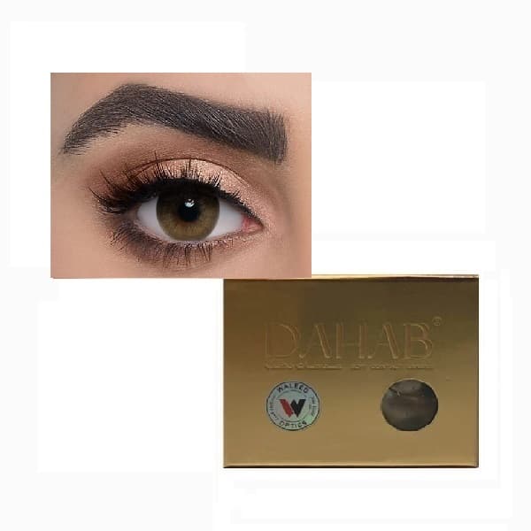لنز چشم دهب عسلی خاکی (کرمی کد15)بدون دور اورجینال100% creamy