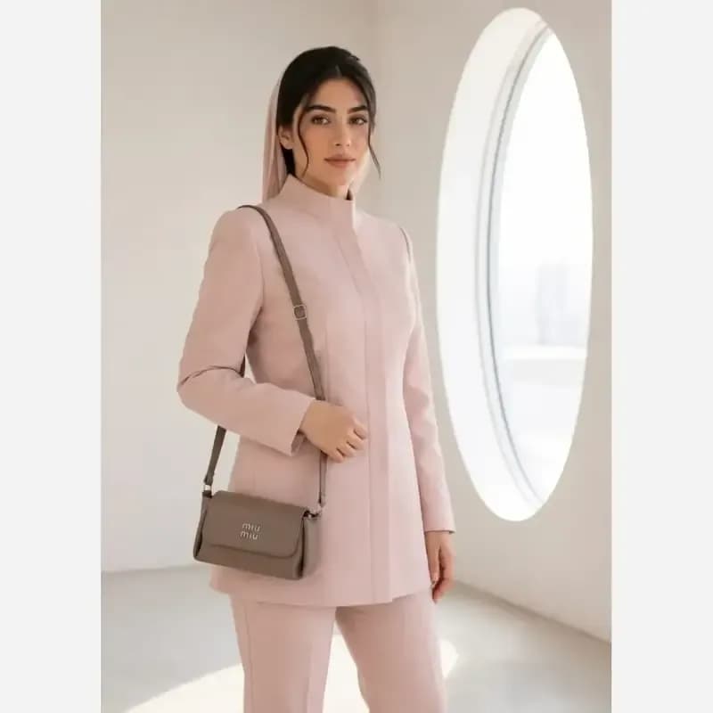 کیف پاسپورتی زنانه چرم مصنوعی مگنتی رنگ مشکی مناسب اداری رسمی مجلسی — تصویر ۸