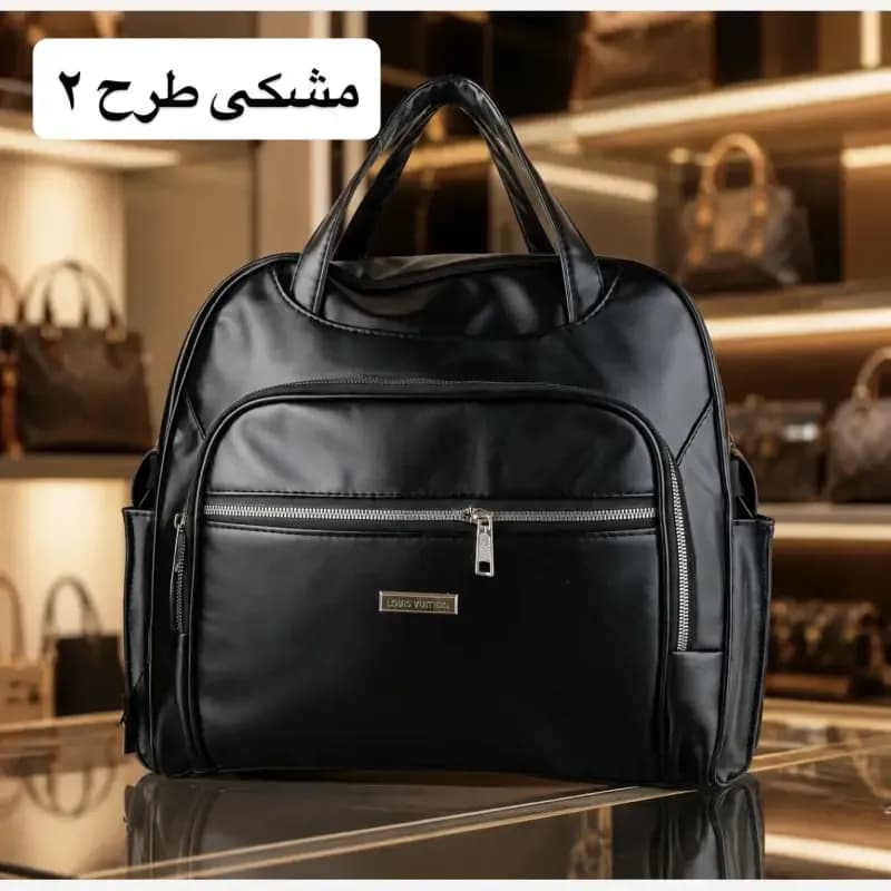 کیف زنانه چرم مصنوعی روزمره مسافرتی مهمانی سه بند — تصویر ۳