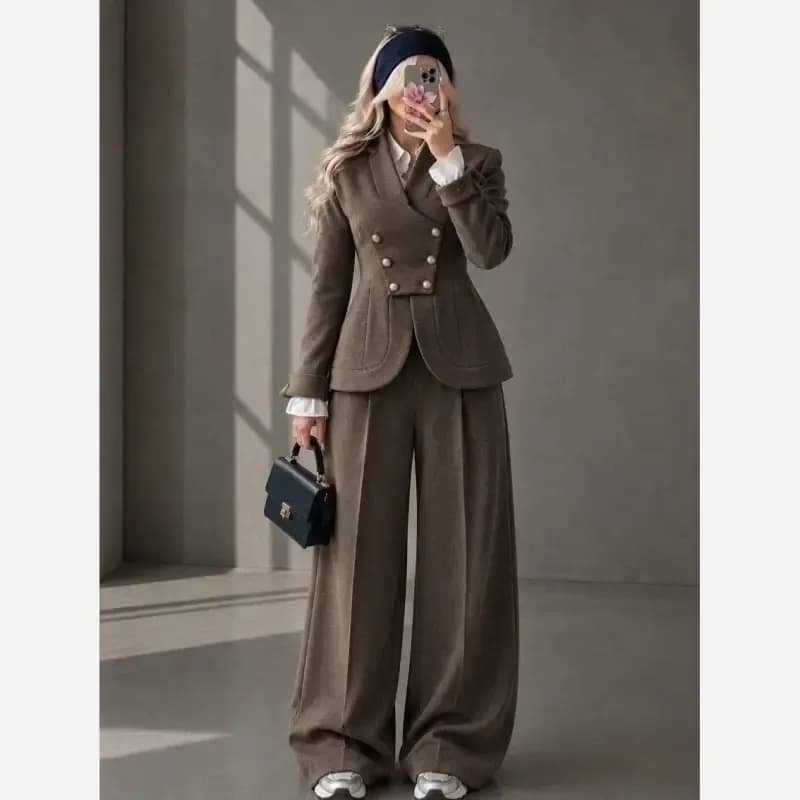 ست کت و شلوار زنانه آنجل جنس توییت سایز 36 تا 50 — تصویر ۳