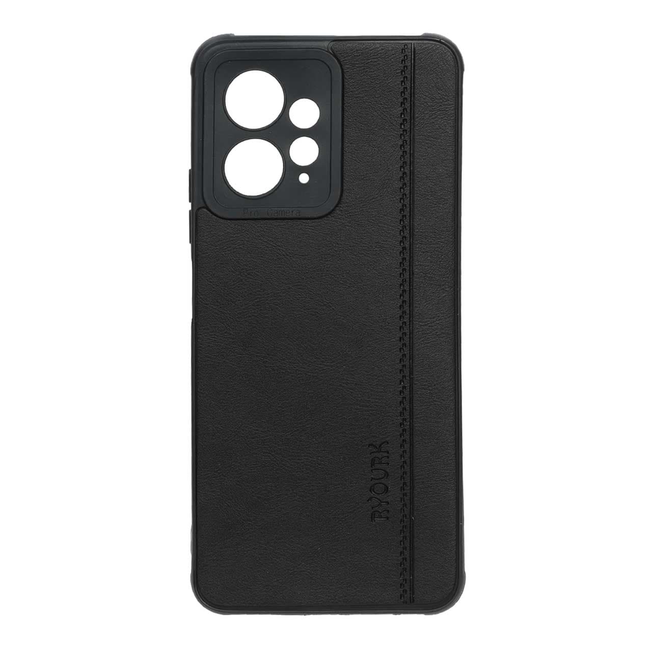 قاب طرح چرم RYOURK مدل Xiaomi Redmi Note 12 4G – مشکی