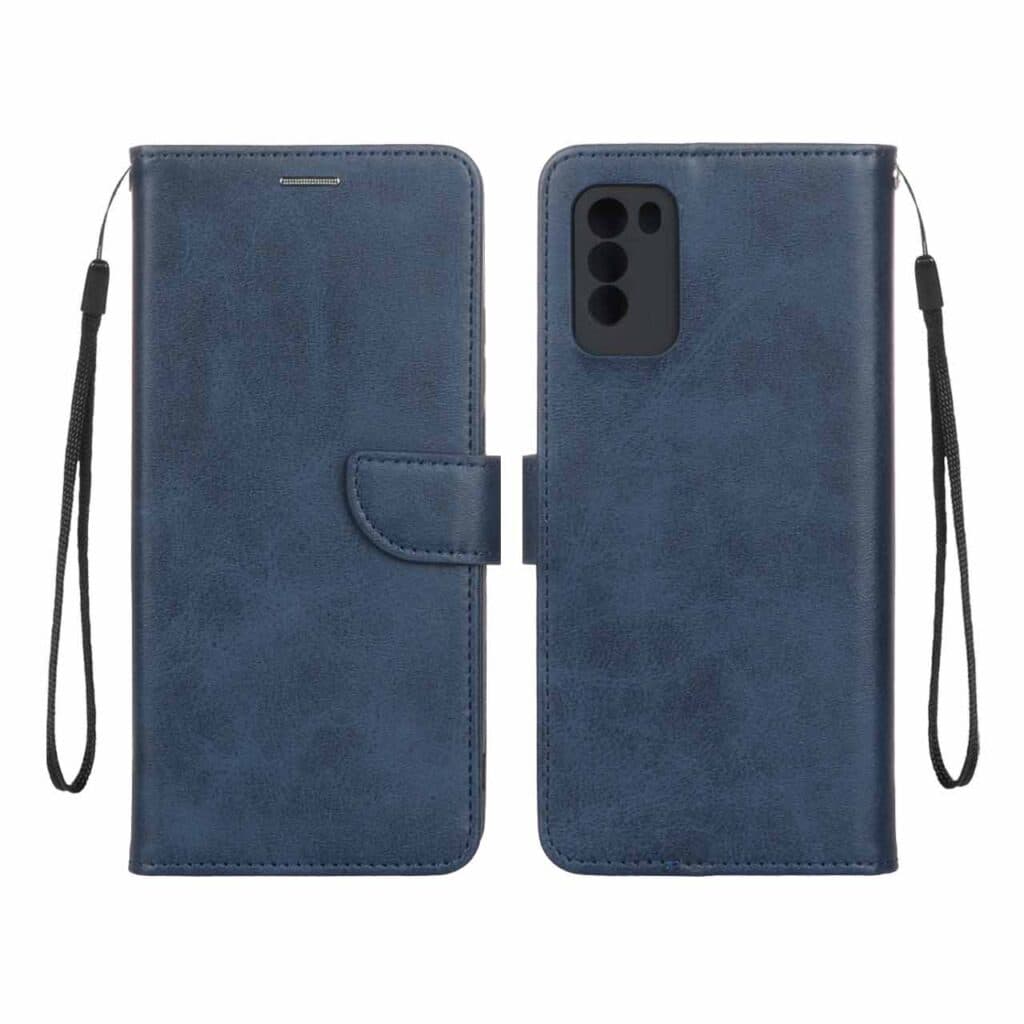 کیف چرمی موبایل مگنتی محافظ لنزدار Xiaomi Poco M3 – سرمه ای — تصویر ۲