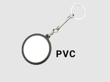 جاکلیدی تبلیغاتی PVC گرد با زنجیر فلزی