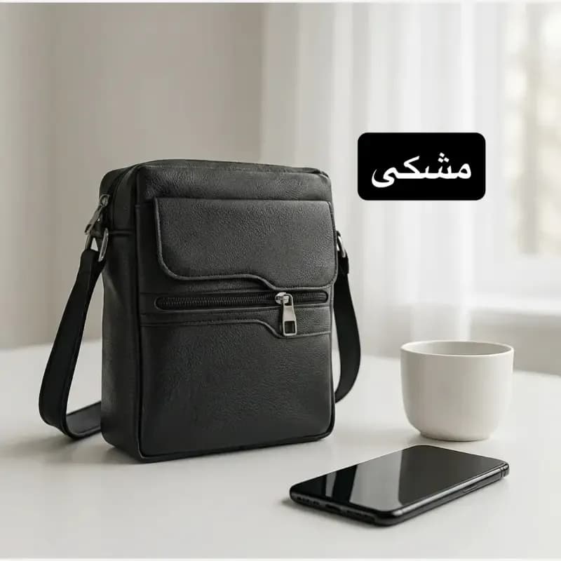 کیف مردانه چرم مصنوعی اسپرت و روزمره بند دار — تصویر ۳