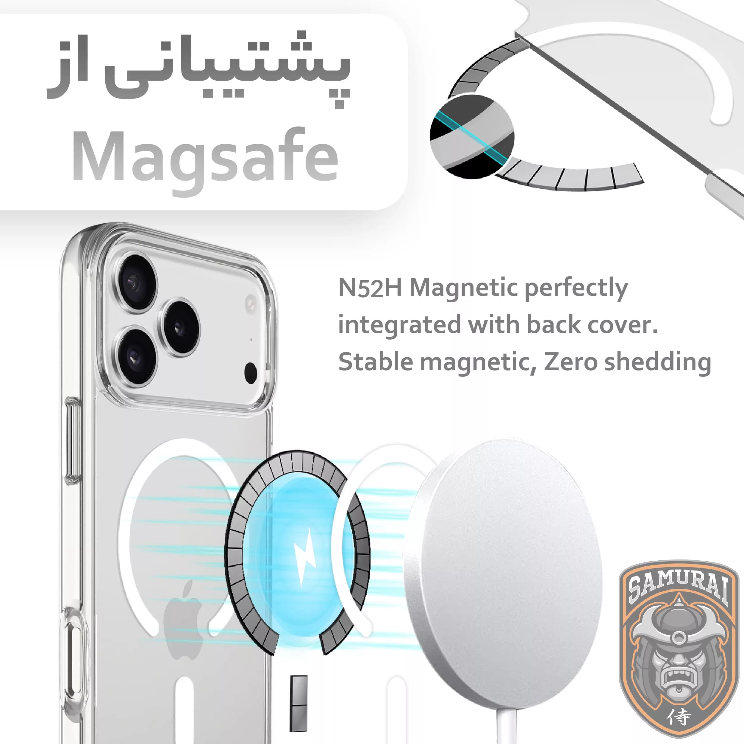 کاور سامورایی مدل Akio مناسب برای گوشی موبایل اپل iPhone 17 Pro Max — تصویر ۲