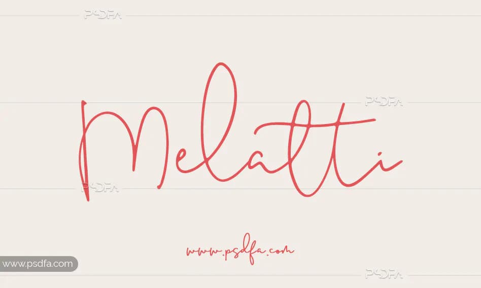 فونت دستنویس انگلیسی Melatti