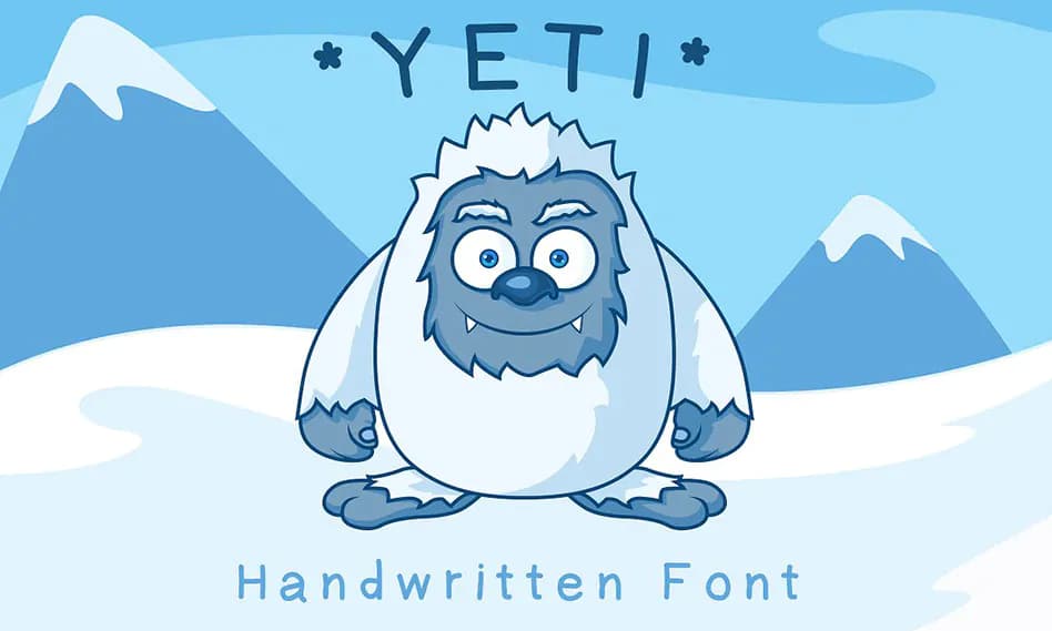 فونت دستنویس انگلیسی Yeti مناسب برای طراحی – Yeti Hand Drawn Font