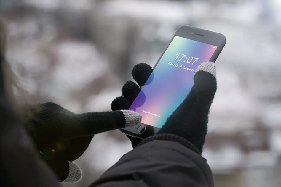 موکاپ موبایل آیفون در دست به صورت لایه باز برای فتوشاپ — تصویر ۶