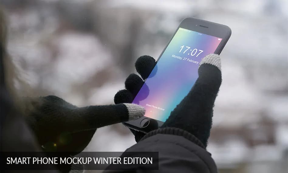 موکاپ موبایل آیفون در دست به صورت لایه باز برای فتوشاپ