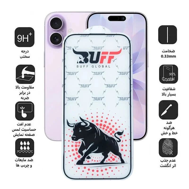 گلس بوف مدل Black Fighter-Guarantee مناسب برای گوشی موبایل اپل iPhone 18 Pro/17 Pro/17 /16 Pro — تصویر ۲
