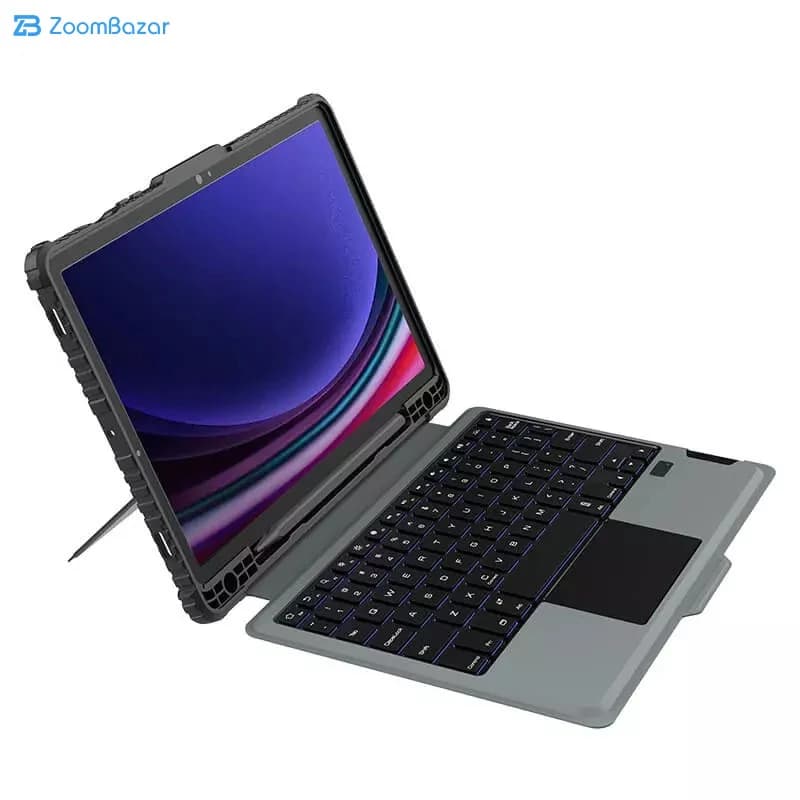 کیف کلاسوری کیبورددار نیلکین مدل Bumper Combo Backlit Keyboard مناسب برای تبلت سامسونگ Galaxy Tab S10 FE/ Tab S9 — تصویر ۴