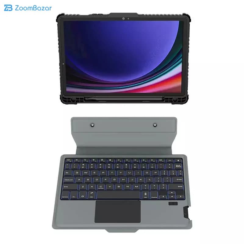 کیف کلاسوری کیبورددار نیلکین مدل Bumper Combo Backlit Keyboard مناسب برای تبلت سامسونگ Galaxy Tab S10 FE/ Tab S9 — تصویر ۶