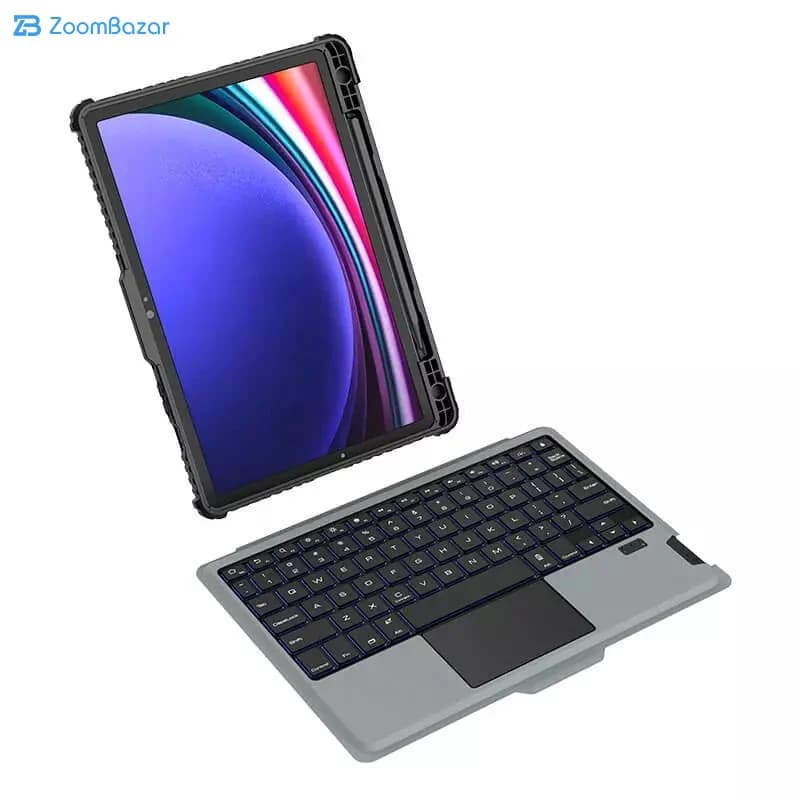 کیف کلاسوری کیبورددار نیلکین مدل Bumper Combo Backlit Keyboard مناسب برای تبلت سامسونگ Galaxy Tab S10 FE/ Tab S9 — تصویر ۵