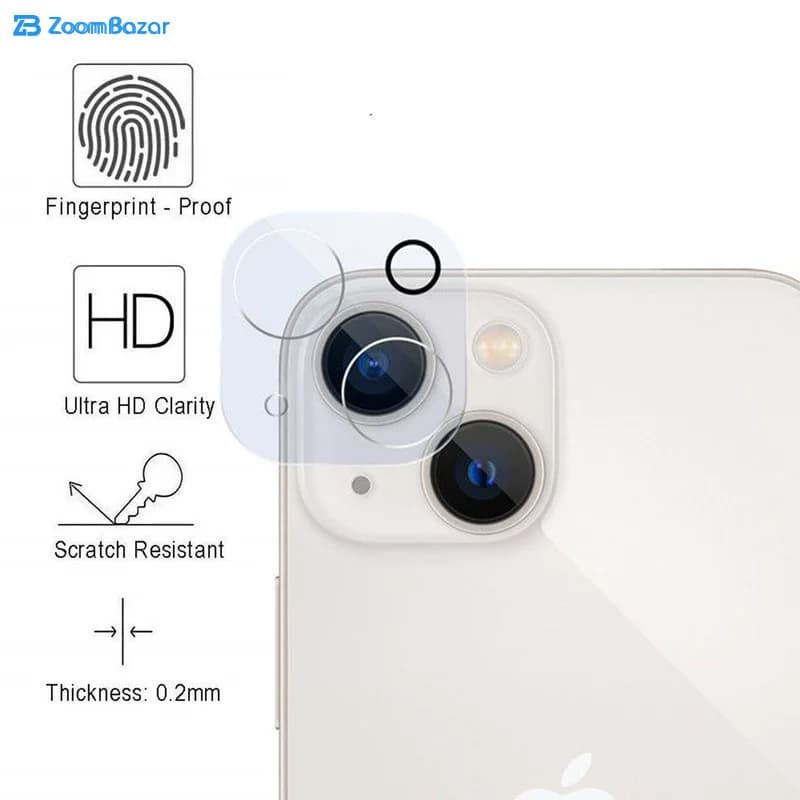 محافظ لنز دوربین بوف مدل Clear-G مناسب برای گوشی موبایل اپل Iphone 13 /13 Mini — تصویر ۳