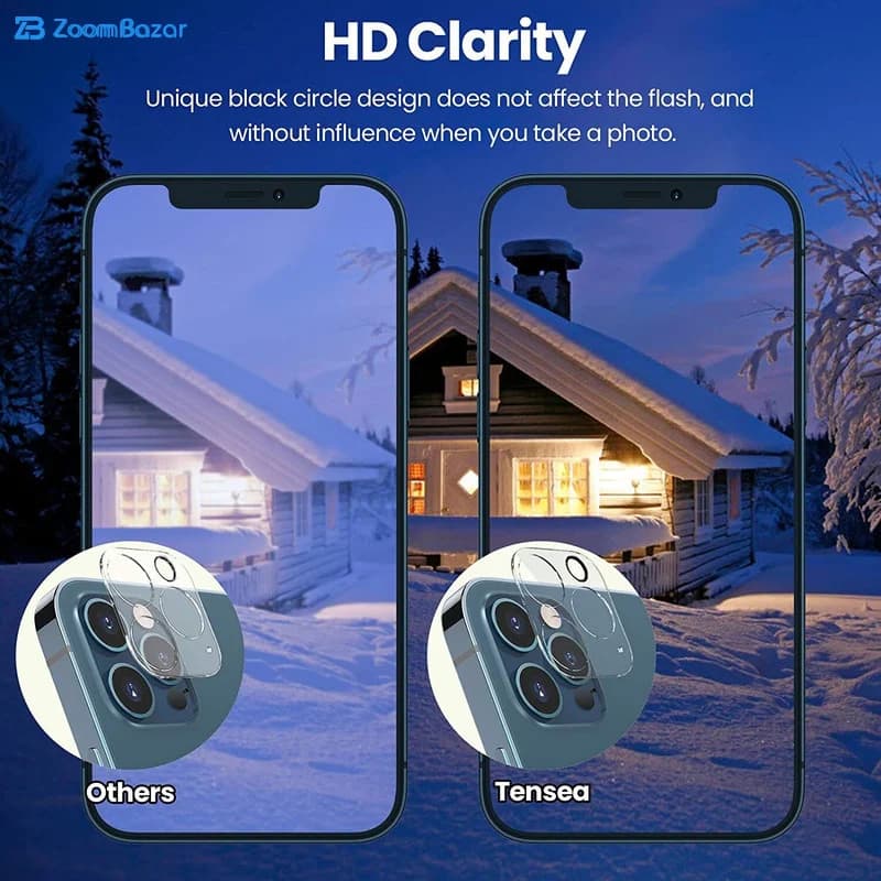 محافظ لنز دوربین بوف مدل Clear-G مناسب برای گوشی موبایل اپل Iphone 13 Pro Max / 13 Pro — تصویر ۵