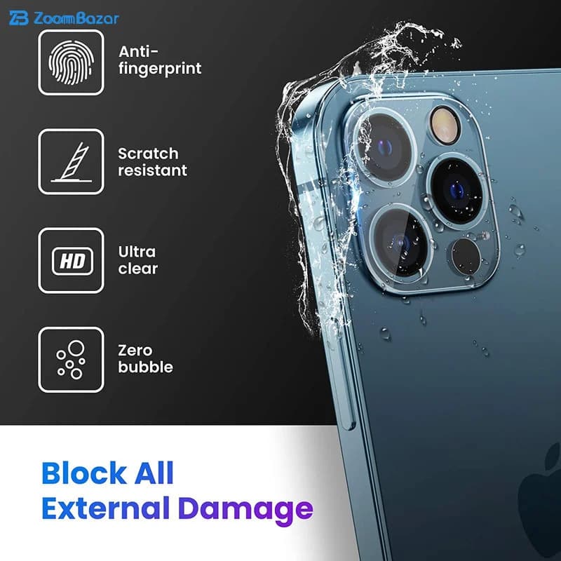 محافظ لنز دوربین بوف مدل Clear-G مناسب برای گوشی موبایل اپل Iphone 13 Pro Max / 13 Pro — تصویر ۶