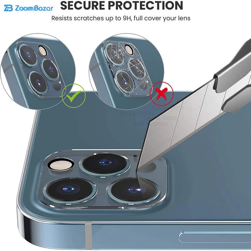 محافظ لنز دوربین بوف مدل Clear-G مناسب برای گوشی موبایل اپل Iphone 13 Pro Max / 13 Pro — تصویر ۴