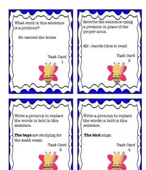 دانلود کتاب 50 Task Cards Grade 3 Pronouns! Common Core! – 3