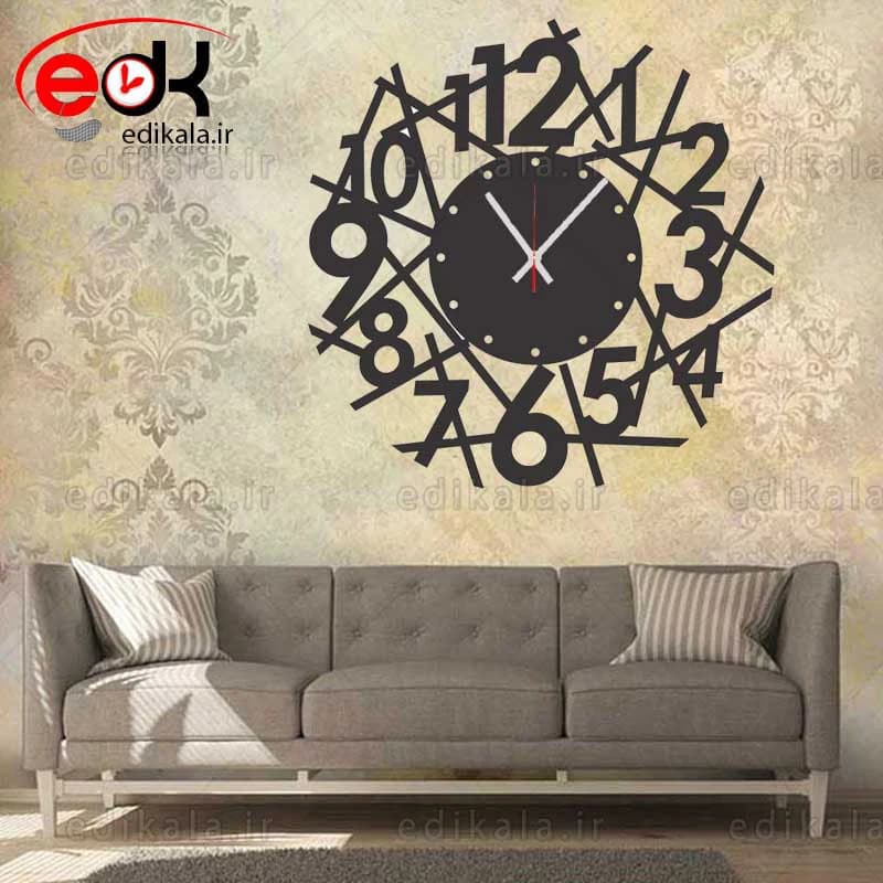 ساعت دیواری فانتزی طرح حصار اعداد در پنج رنگ