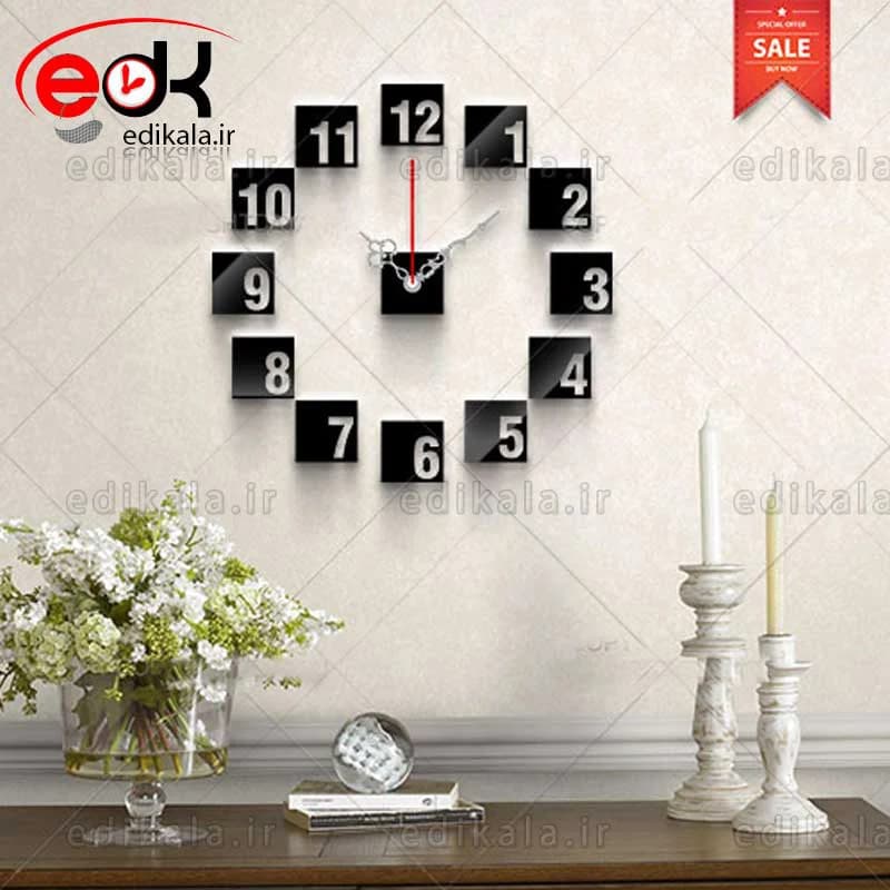 ساعت دیواری فانتزی طرح وسترن شماره 2 در رنگ و ابعاد انتخابی