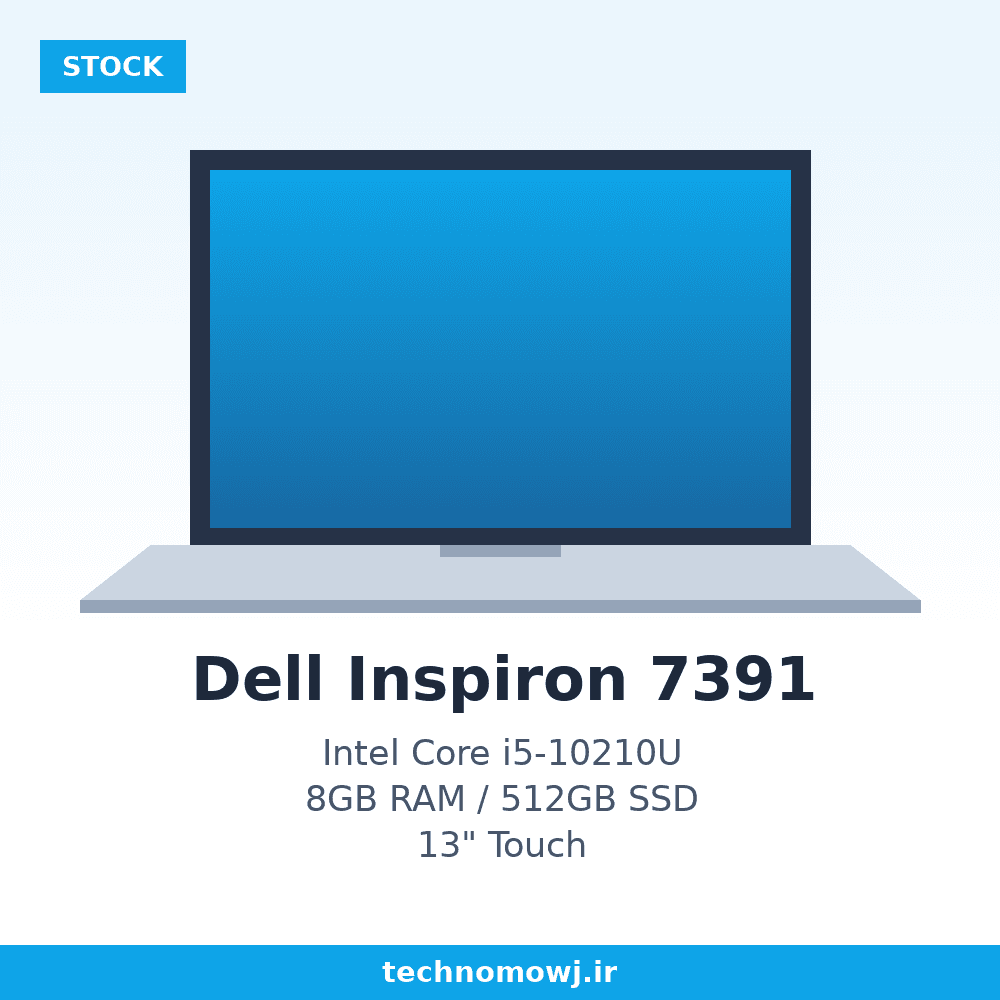 لپ تاپ استوک Dell Inspiron 7391 | Core i5-10210U | 8 GB Ram DDR4 | SSD 512 GB | VGA Intel UHD | Display 13 FHD Touch — تصویر ۳
