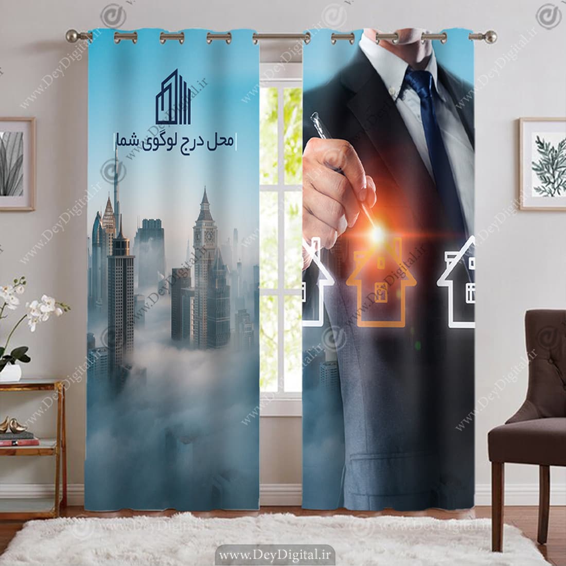 پرده پانچی سه بعدی برای مشاور املاکی BA-6880