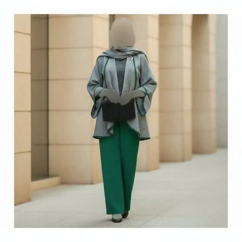 کت شلوار زنانه جنس پرشیا رنگ مشکی سرمه ای سبز زرشکی — تصویر ۵