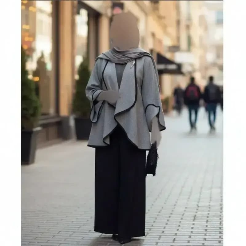 کت شلوار زنانه جنس پرشیا رنگ مشکی سرمه ای سبز زرشکی — تصویر ۷