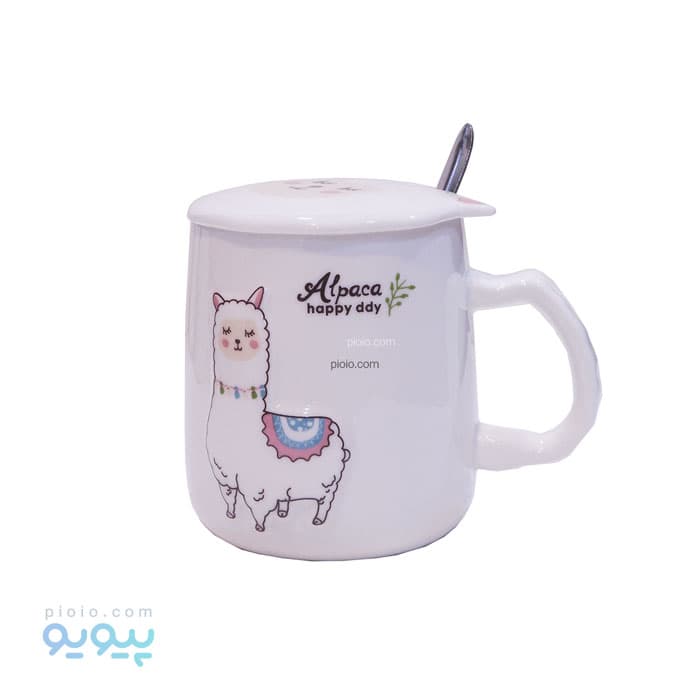 ماگ سرامیکی درب دار طرح لاما