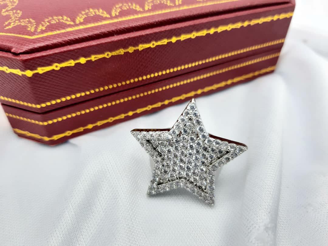 انگشتر طرح ستاره نگین کاری