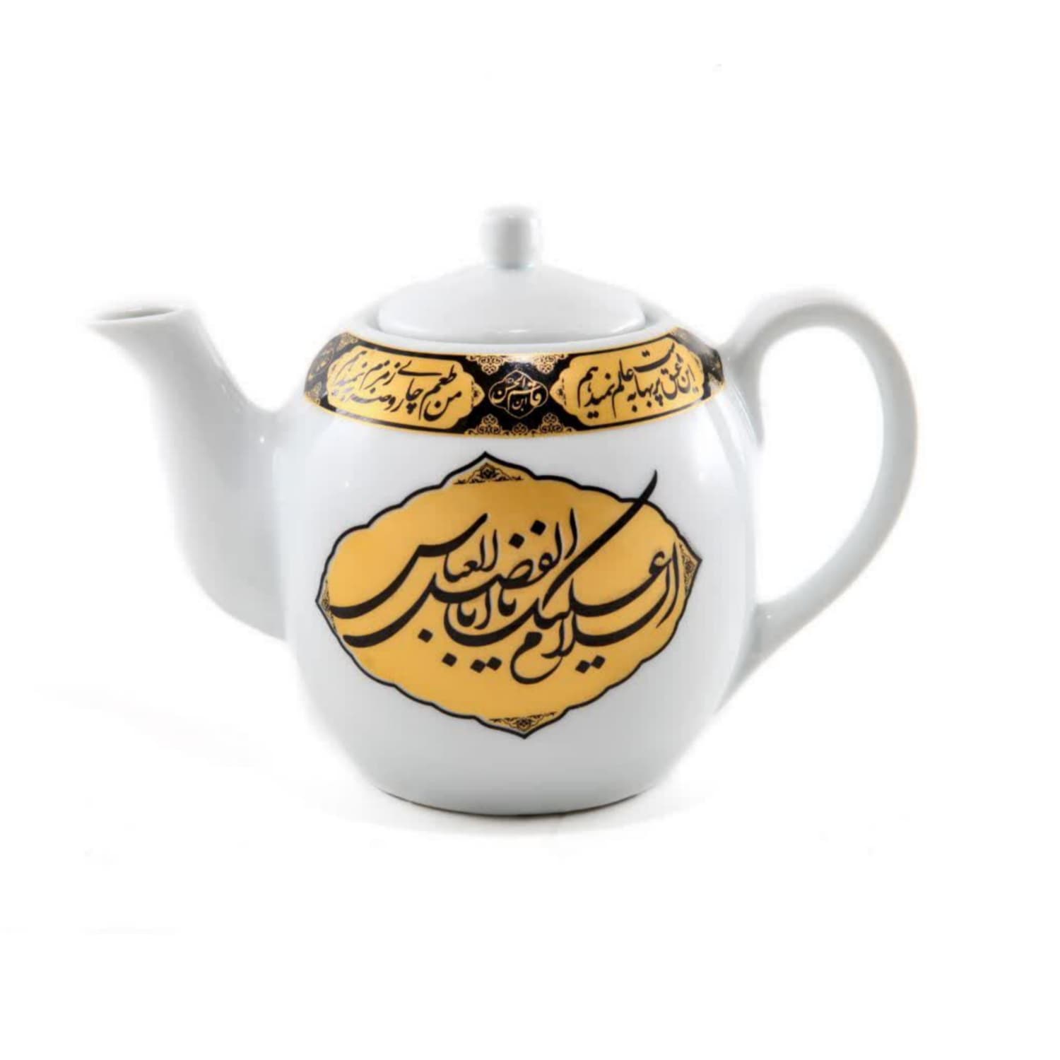 قوری طرح مذهبی نیم لیتری سفید-درجه2 کد 101305