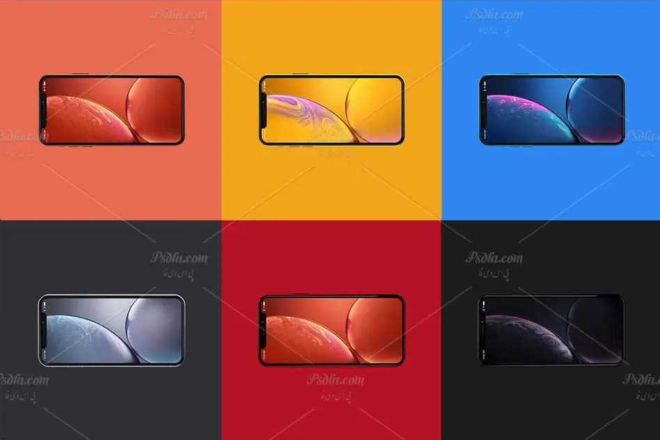 موکاپ و پیش نمایش آیفون ایکس آر iPhone XR Design Mockup — تصویر ۸