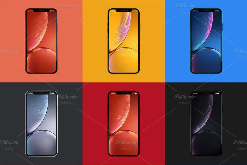 موکاپ و پیش نمایش آیفون ایکس آر iPhone XR Design Mockup — تصویر ۷