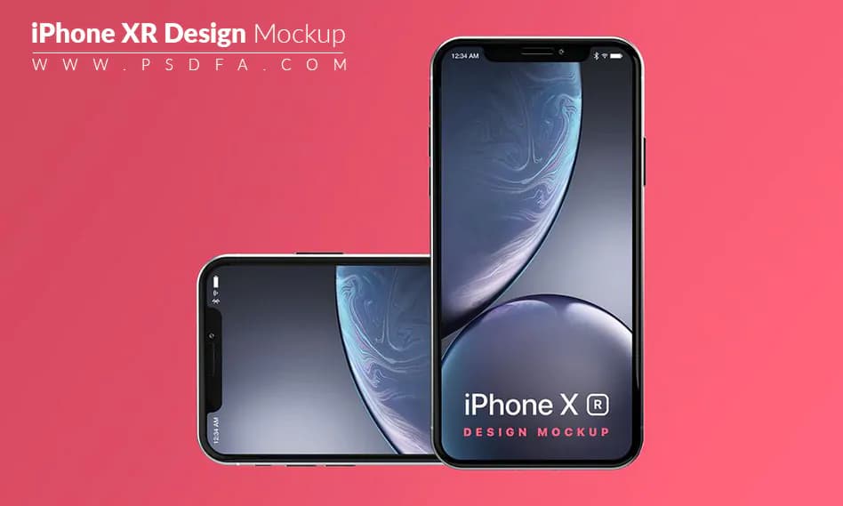 موکاپ و پیش نمایش آیفون ایکس آر iPhone XR Design Mockup