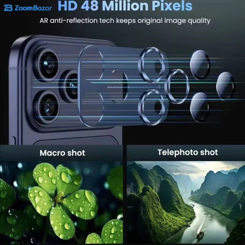 محافظ لنز دوربین فلزی بوف مدل Diamond Metal Shield-Guarantee مناسب برای گوشی موبایل اپل iPhone 17 Pro — تصویر ۵