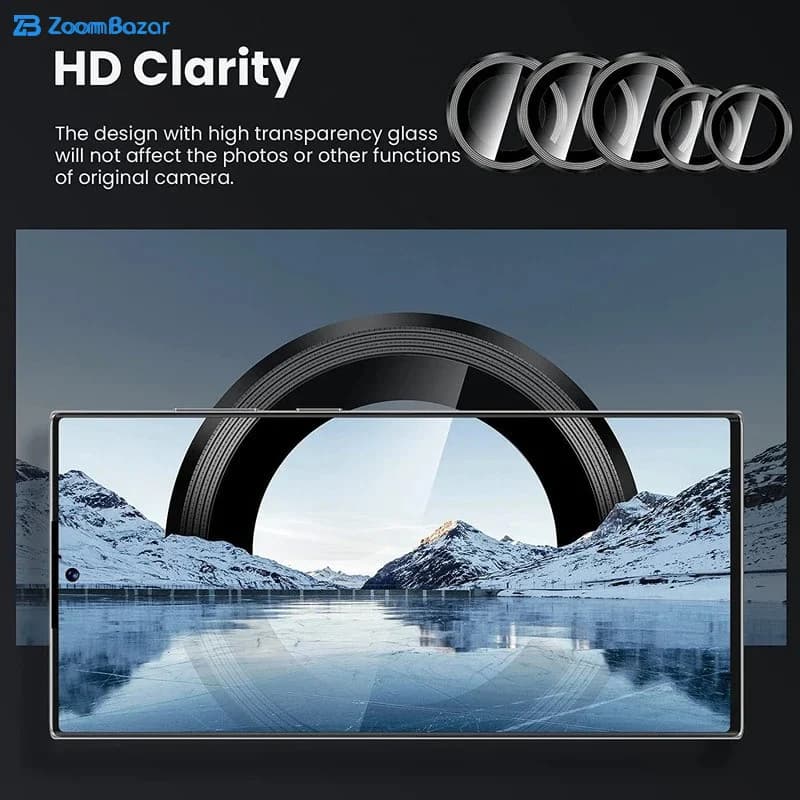 محافظ لنز دوربین بوف مدل HD-ColorLenz-G مناسب برای گوشی موبایل سامسونگ Galaxy S25 Ultra — تصویر ۴