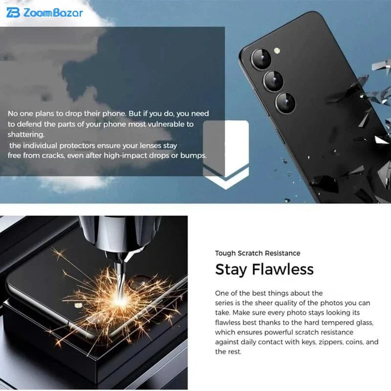 محافظ لنز دوربین بوف مدل HD-ColorLenz-G مناسب برای گوشی موبایل سامسونگ Galaxy S24 FE / A55 / A35 — تصویر ۷