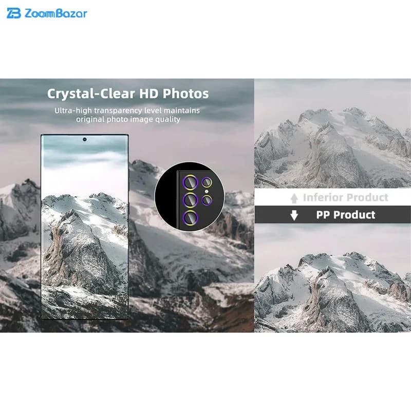 محافظ لنز دوربین بوف مدل HD-ColorLenz-G مناسب برای گوشی موبایل سامسونگ Galaxy S23 / S23 Plus — تصویر ۴
