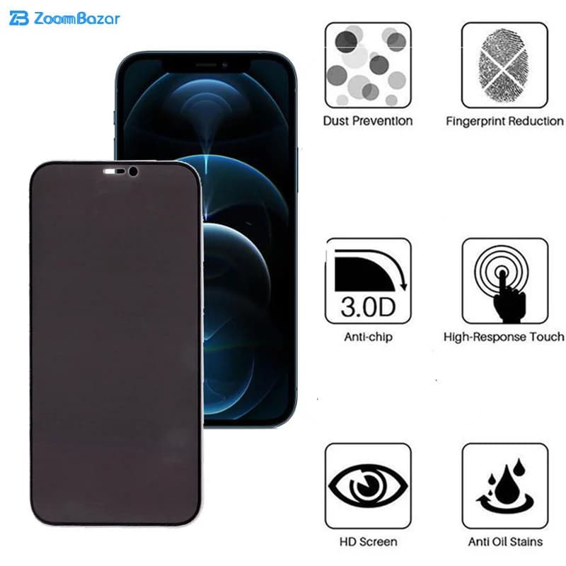 گلسی سرامیکی حریم شخصی بوف مدل CFPr9 مناسب برای گوشی موبایل اپل iphone 12 (به همراه گارانتی ۶ ماهه) — تصویر ۵