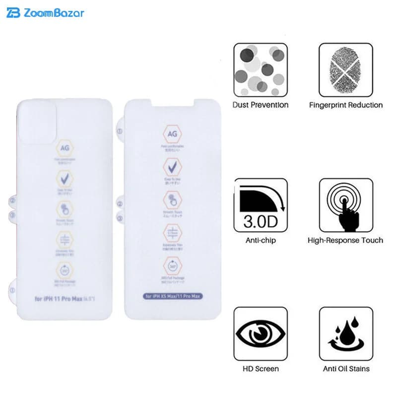 گلس و پشت گوشی مات بوف مدل HgM15 مناسب برای گوشی موبایل اپل IPhone 11 pro max (به همراه گارانتی ۶ ماهه) — تصویر ۵